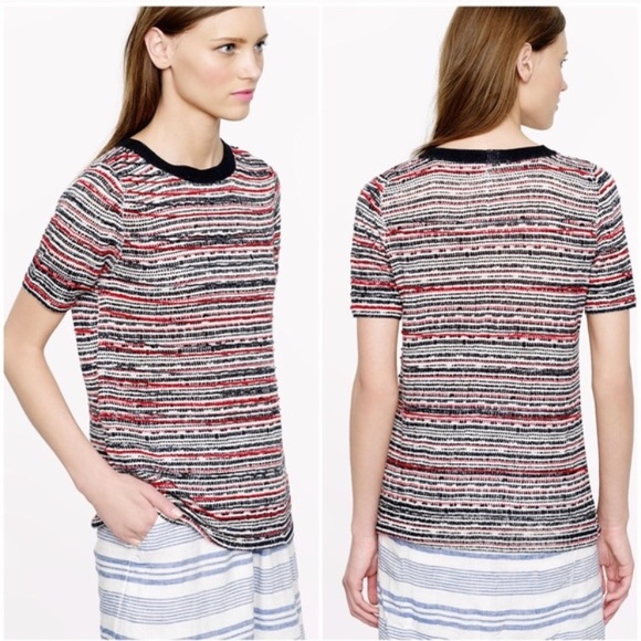 J Crew 100% linen beaded tee XXS - Picture 2 of 6